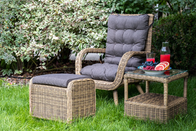 "Толедо" кресло плетеное с подушками, цвет соломенный